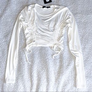 White side ties crop top size S